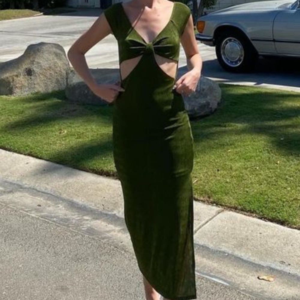 Olive green dress